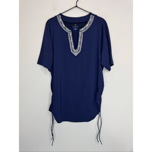 Lands End Embroidered Half Sleeve Rash Guard 1X